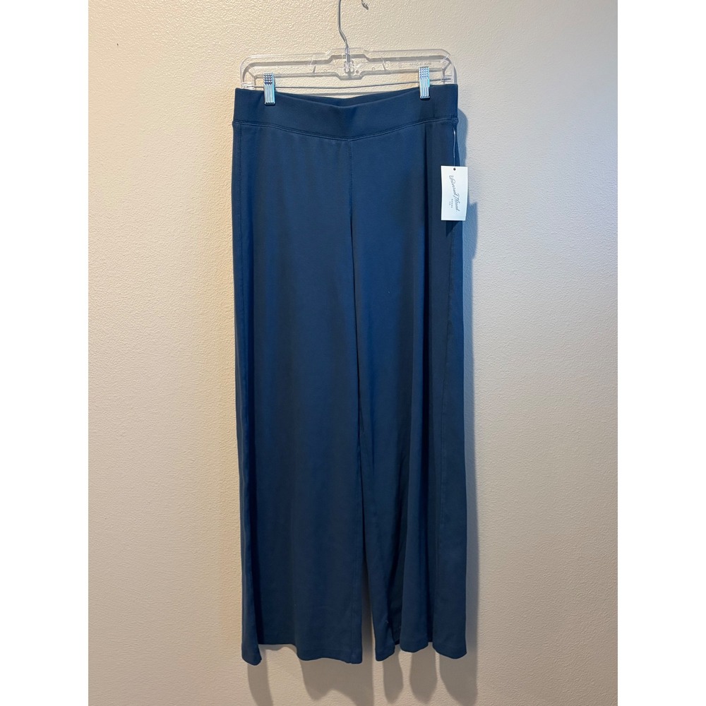 Universal Thread Navy Blue Ribbed Wide Leg Pants Women Medium NWT 013103816
